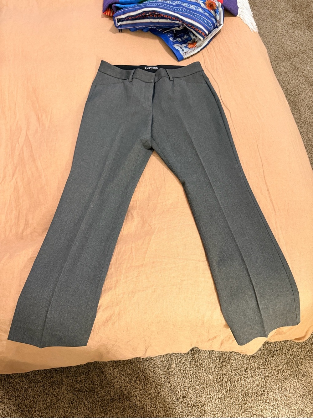 Express Editor Barely Boot Women's Charcoal Gray Dress Pants